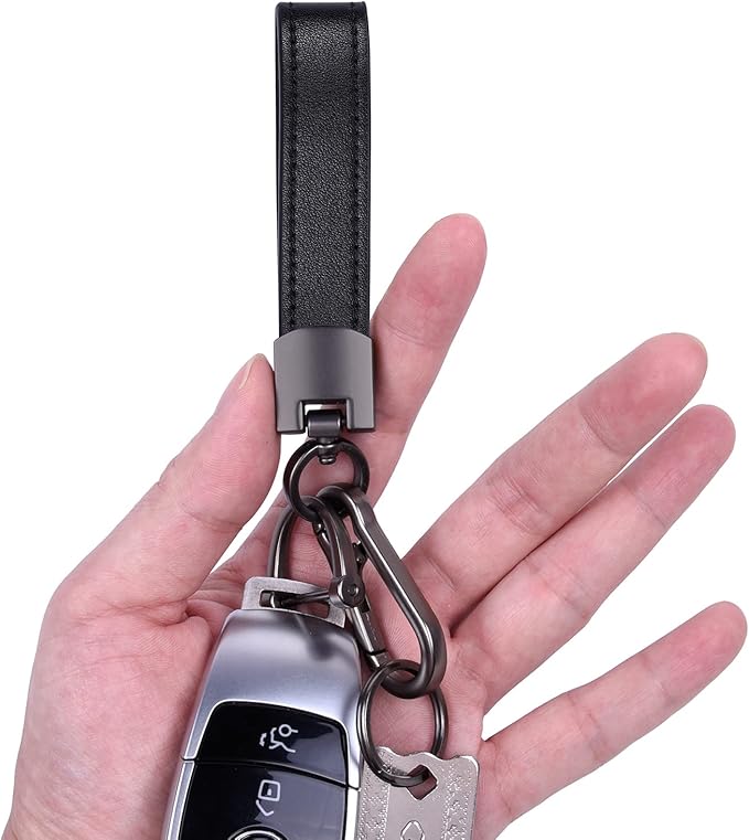 Wisdompro Genuine Leather Car Keychain, Key Fob Key Chain for Men and Women