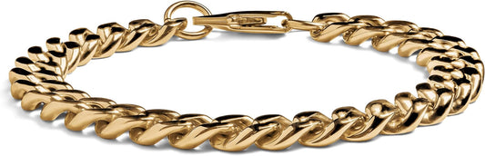Elegatto Cuban Chain Premium 18K Gold Plated Bracelet for Men| Polished Gold-Plated Stainless Steel Cuban Link Chain | Men's Designer Jewelry Bracelets