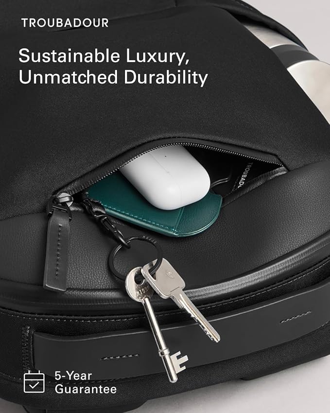 Troubadour Apex Compact Backpack 3.0-16L Premium Laptop Backpack - Ergonomic & Water Resistant - Designed for Work and Travel - Black