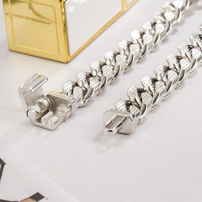 H&Beautimer Fashion 925 Sterling Silver Classic Cuban Chain Bracelet 10mm-7 "8" 9 "10" Curb Cuban Bracelet Solid Thick Large Link Bracelet For Men Jewelry Gift