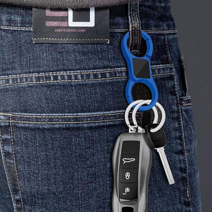 Key Chain Quick Release Spring 2 Pack with 4 Key Rings Heavy Duty Keychain Organizer for Men and Women