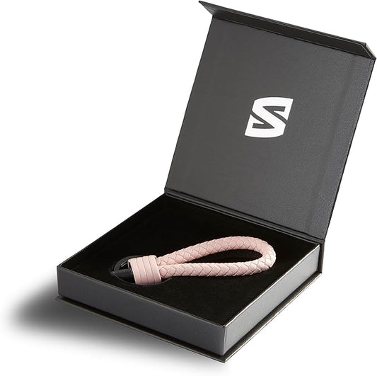SERASAR | Leather Keychain [Strong] with Stainless Steel Key Ring - Additional Rings for Small Keys - With Gift Box