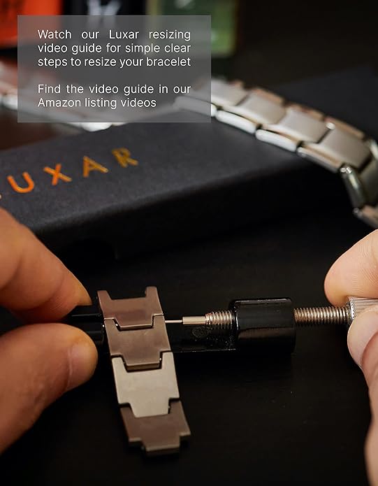LUXAR Men's Titanium Link Bracelet | Solid Titanium Adjustable Bracelet Designed for Men | Explore The World of Luxar