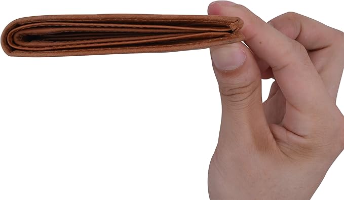 RFID Blocking Bifold Hipster Credit Card Wallet Premium Lambskin Leather (Antique)