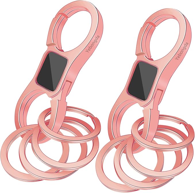 Key Chain Quick Release Spring 2 Pack with 4 Key Rings Heavy Duty Keychain Organizer for Men and Women