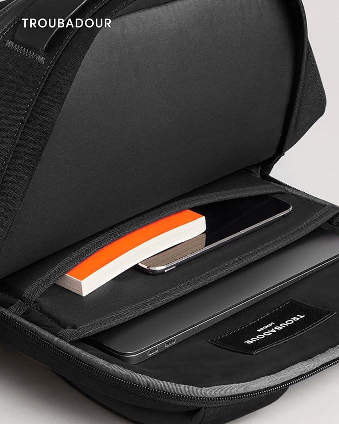 Troubadour Apex Compact Backpack 3.0-16L Premium Laptop Backpack - Ergonomic & Water Resistant - Designed for Work and Travel - Black