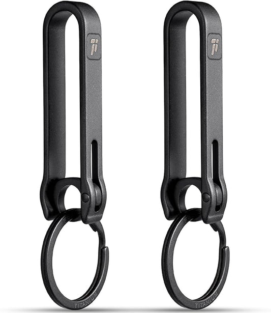 FEGVE Titanium Key Belt Clip Keychain Clip for Men, Belt Loop Key Ring Chain Holder Key Hook for Pants Purse