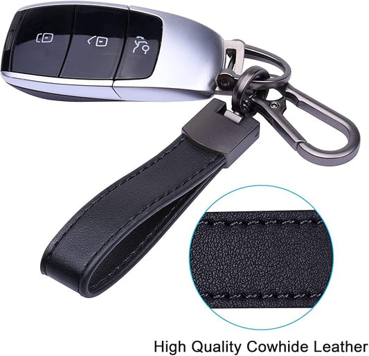 Wisdompro Genuine Leather Car Keychain, Key Fob Key Chain for Men and Women