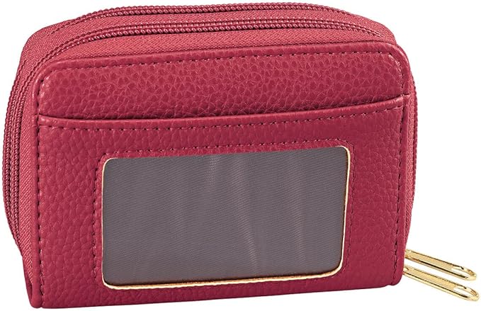Fox Valley Traders RFID Zip Around Wallet, Red