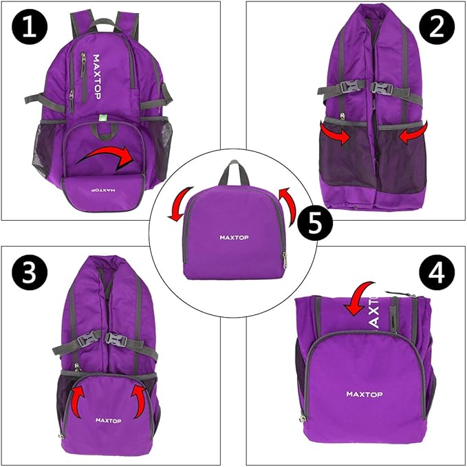 MAXTOP 40/50L Lightweight Packable Backpack for Hiking Traveling Camping Water Resistant Foldable Outdoor Travel Daypack