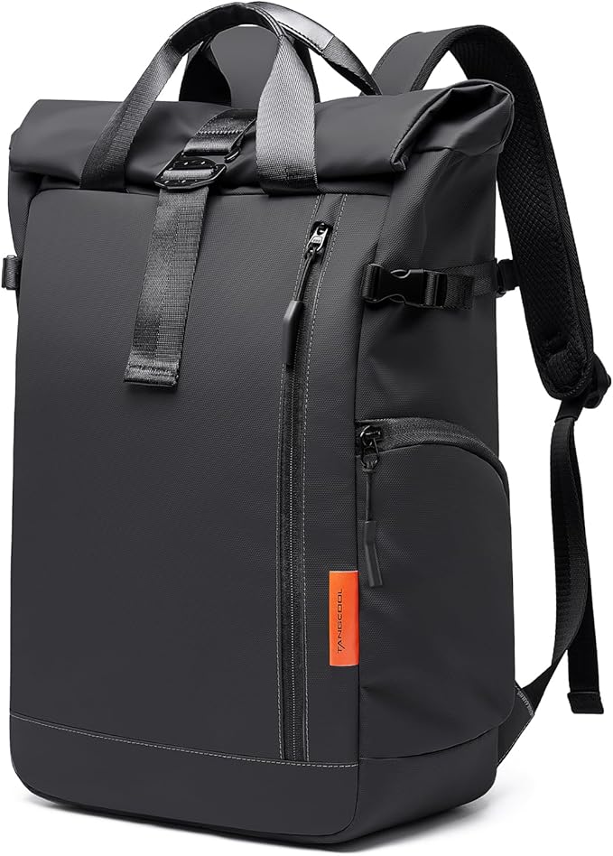 Roll Top Travel Backpack for Men and Women 15.6 Inch 20-25L Expandable Water-Resistant Commuter Casual Daypack Laptop Backpack for Work Business College