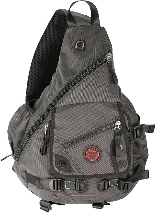 Large Sling Bag Laptop Backpack Cross Body Messenger Bag Shoulder Travel Rucksack (A-Black)