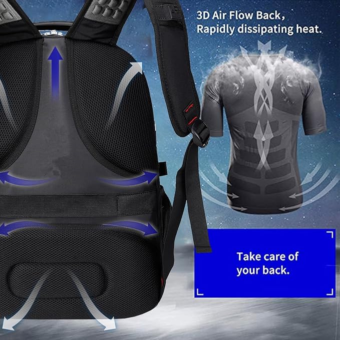 SHRRADOO Extra Large 50L Travel Laptop Backpack with USB Charging Port, College Backpack Airline Approved Business Work Bag Fits 17 Inch Computer for Men Women