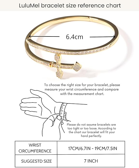 Lulu Mel Iced Out Baguette Diamond Bracelet Jewelry for Women, Hip Hop Mens 14k Gold Silver Plated Cubic Zirconia Bangle Bracelet, Men Heart Cuff Bracelet With Jewelry Box