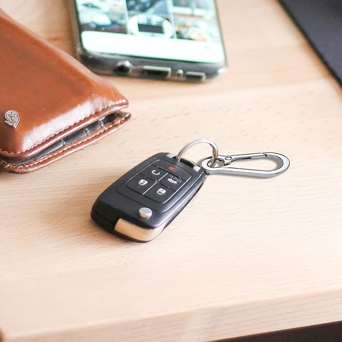 Geeice Metal Keychain Holder for Belt Heavy Duty Carabiner with Keyring Clips Organizer for Car Keys, Zinc Alloy