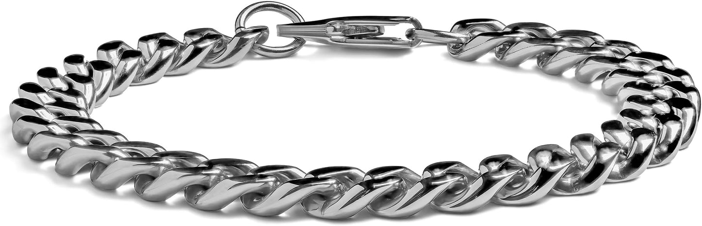 Elegatto Cuban Chain Premium 18K Gold Plated Bracelet for Men| Polished Gold-Plated Stainless Steel Cuban Link Chain | Men's Designer Jewelry Bracelets