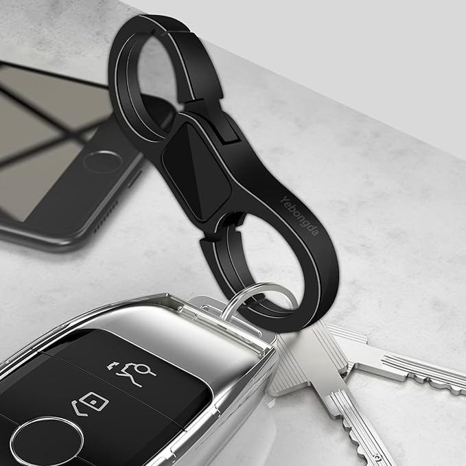 Key Chain Quick Release Spring 2 Pack with 4 Key Rings Heavy Duty Keychain Organizer for Men and Women