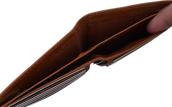 RFID Blocking Bifold Hipster Credit Card Wallet Premium Lambskin Leather (Antique)