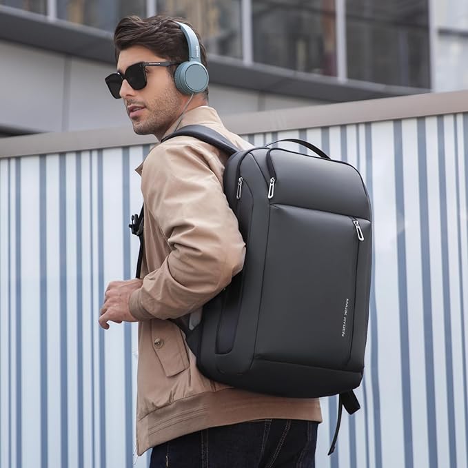 Business Laptop Backpack, Expandable 25L-35L Large Capacity Travel Backpack, Water-resistant Cabin Backpack 45x30x25cm, Work Bag with USB for Men