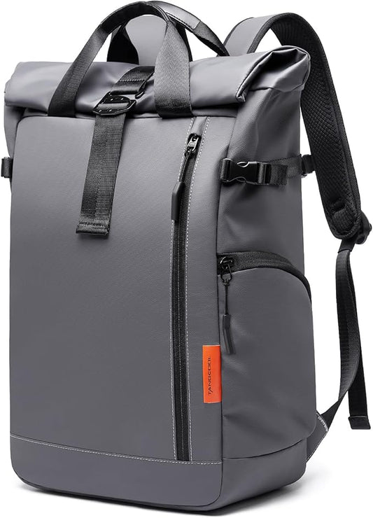 Roll Top Travel Backpack for Men and Women 15.6 Inch 20-25L Expandable Water-Resistant Commuter Casual Daypack Laptop Backpack for Work Business College