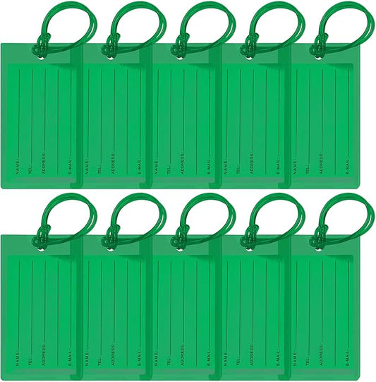 10 Pack Luggage Tags for Suitcases, Airplane Travel Essentials for Flying, International Travel Must Haves, and Luggage Accessories by Sodsay