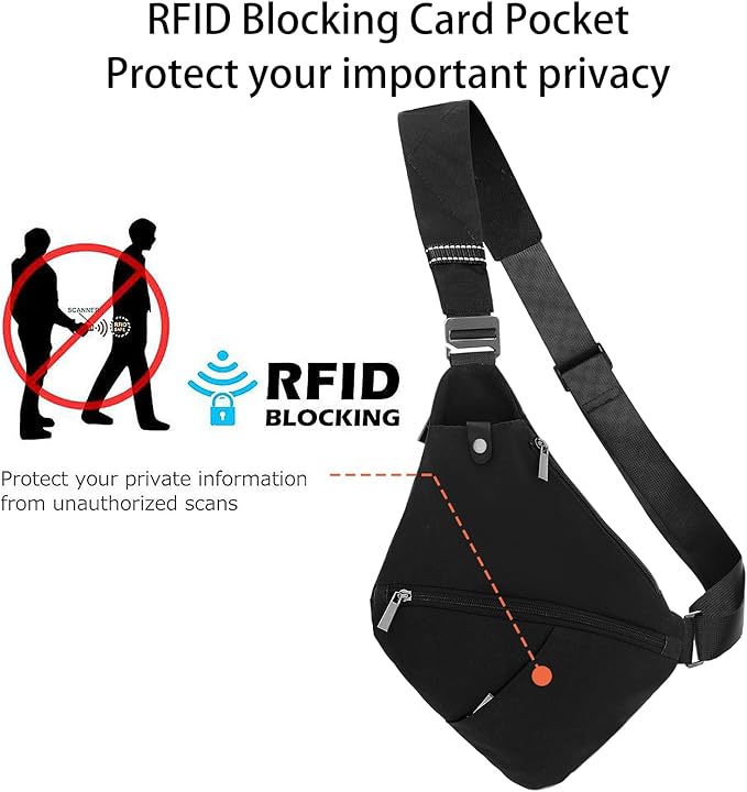 Sling Bag Anti-theft Crossbody Shoulder Bag Chest Backpack Casual Daypack for Men Women