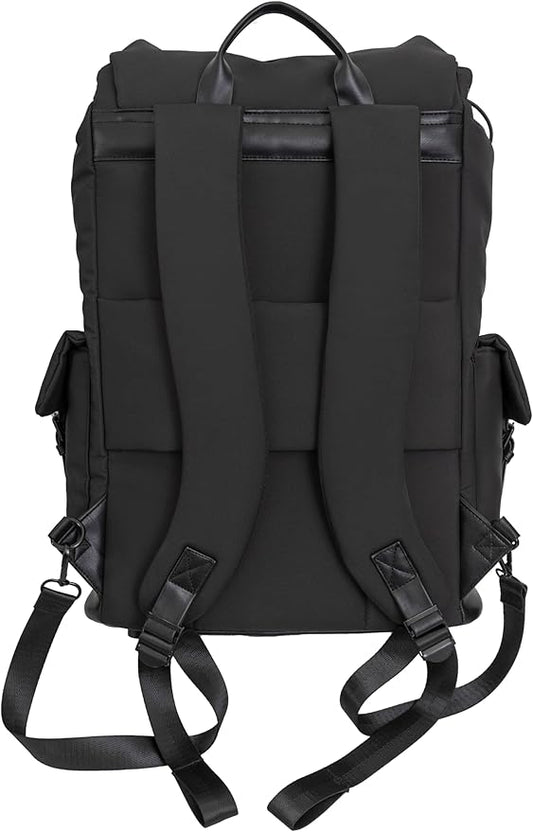 Joan & David 18 Inch Sport Nylon Backpack with Padded Laptop Sleeve (Black)