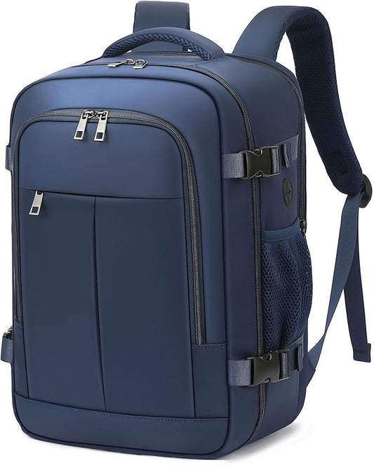 Travel Laptop Backpack, Carry on Backpack, 15.6 Inch Durable Business Work Sport Bag with USB Port, Water Resistant Rucksack Book Bag Gifts for Men Women, Blue