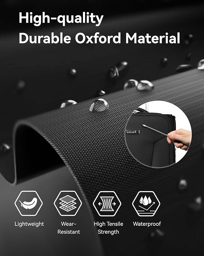 LUGGEX Underseat Carry On Luggage with Wheels - Soft Sided Small Suitcase - Underseat Luggage with Front Open Design (15 Inch, Black)