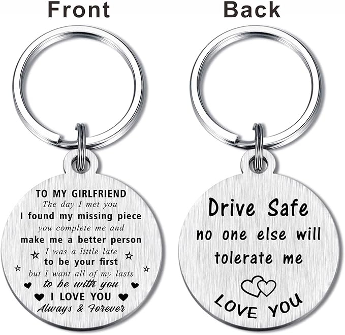 Drive Safe No One Else Will Tolerate Me Keychain, I Love You Gifts for Valentines Anniversary Birthday Fathers Day