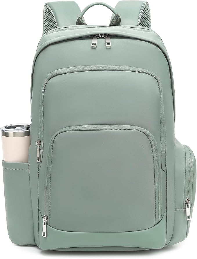 Large Travel Laptop Backpack, Carry on Backpack, 17.3 Inch Durable Business Work Sport Laptop Backpack with USB Port, Water Resistant Rucksack Book Bag Gifts for Men Women, Green