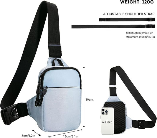 Long Keeper Mini Sling Bag - Men Women Small Waterproof Crossbody Bag Casual Phone Chest Bag for Travelling Hiking