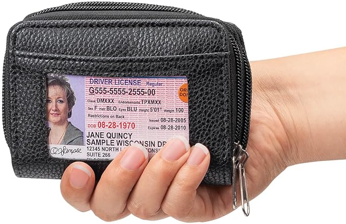 Fox Valley Traders RFID Zip Around Wallet, Black