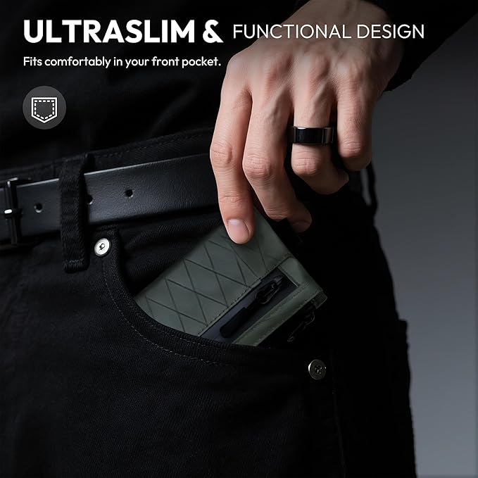 Keymarx EDC Pouch RFID Blocking Tactical Zipper Wallet, Waterproof Wallet for Men (Holds 1–12 Cards)