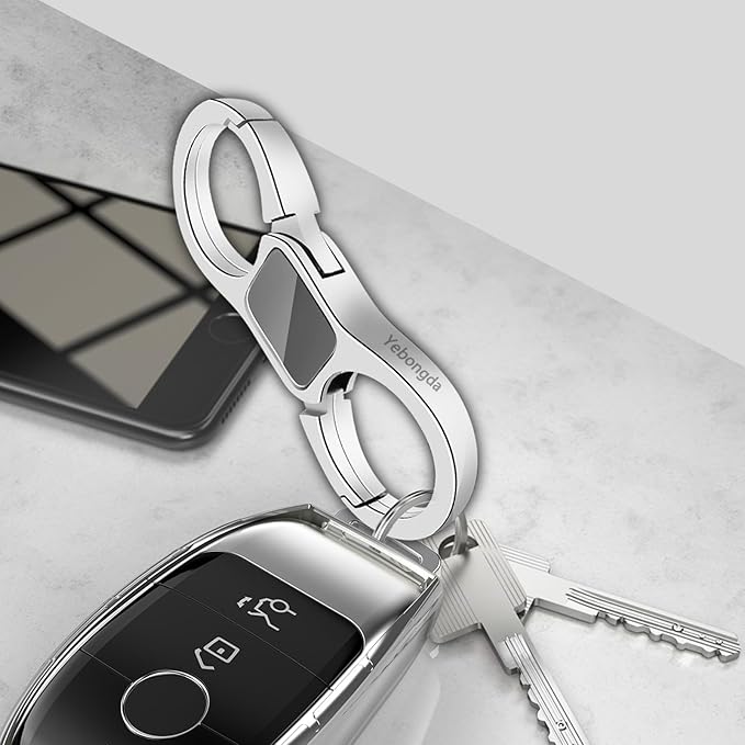 Key Chain Quick Release Spring 2 Pack with 4 Key Rings Heavy Duty Keychain Organizer for Men and Women