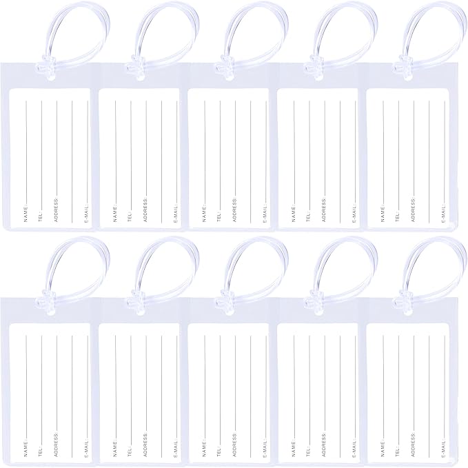10 Pack Luggage Tags for Suitcases, Airplane Travel Essentials for Flying, International Travel Must Haves, and Luggage Accessories by Sodsay