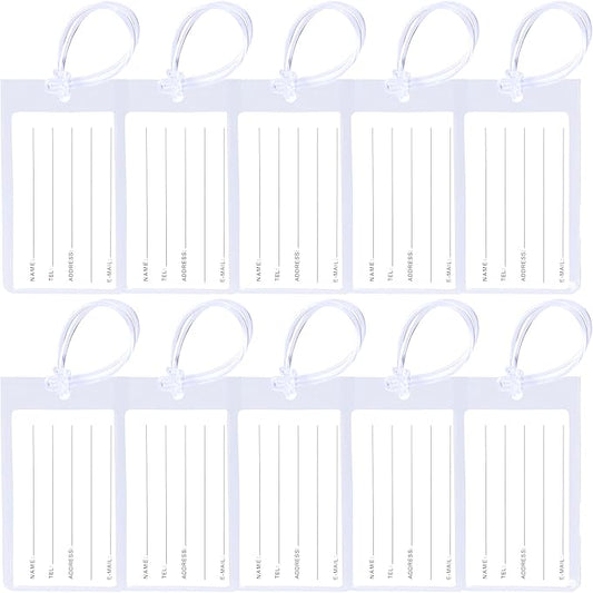 10 Pack Luggage Tags for Suitcases, Airplane Travel Essentials for Flying, International Travel Must Haves, and Luggage Accessories by Sodsay