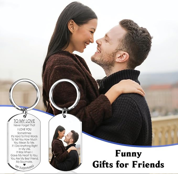 to My Love Keychain Gift for Husband Wife Anniversary Valentines Birthday Boyfriend Girlfriend Jewelry for Him Her Women Men