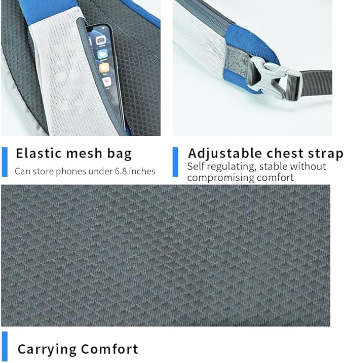 Men's and women's shoulder bags, small shoulder bags, crossbody chest bags, outdoor sports shoulder bags, hiking bags (black)