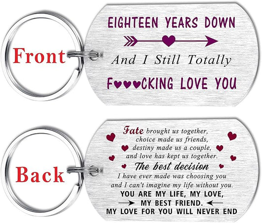 Funny Anniversary Wedding Gifts for Men Women, I Still Totally F Love You Anniversary Keychain for Him Her Husband Wife