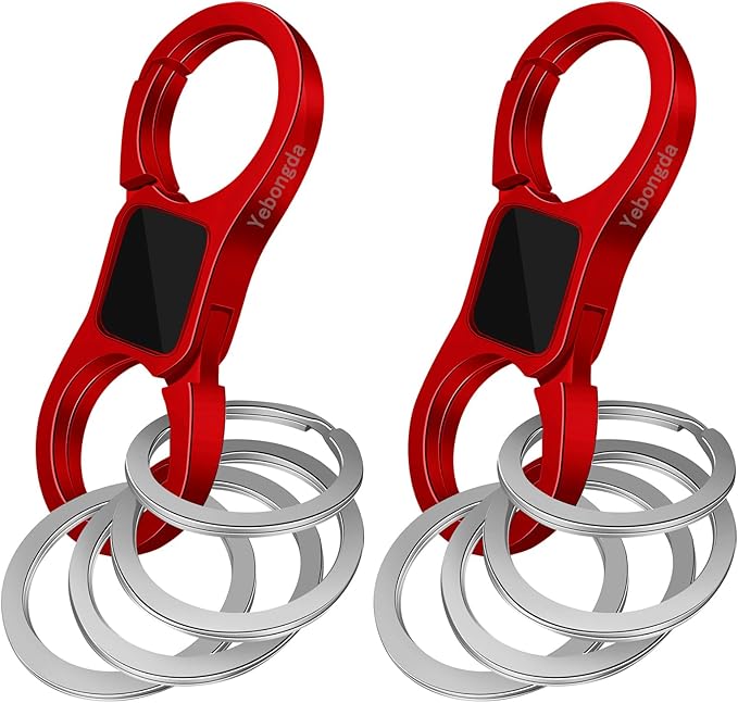 Key Chain Quick Release Spring 2 Pack with 4 Key Rings Heavy Duty Keychain Organizer for Men and Women