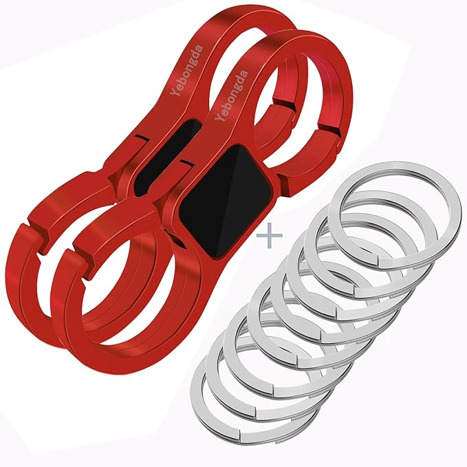 Key Chain Quick Release Spring 2 Pack with 4 Key Rings Heavy Duty Keychain Organizer for Men and Women