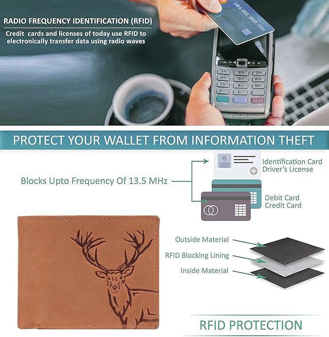 LONDON ALLEY Elk Vintage Tan Men's Leather Wallet