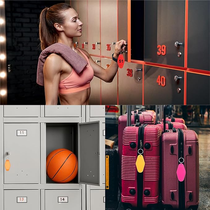 PATIKIL Vintage Motel Keychain, Blank Hotel Keychains Rhombus Retro Key Tag for Backpack Luggage Labels Tags