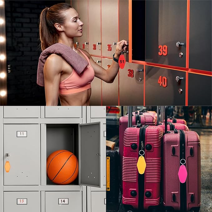 PATIKIL Vintage Motel Keychain, Blank Hotel Keychains Rhombus Retro Key Tag for Backpack Luggage Labels Tags