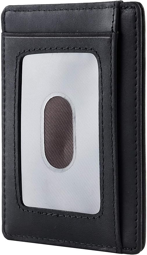 Travelambo Slim Wallet Front Pocket Minimalist Leather RFID Blocking Medium Size
