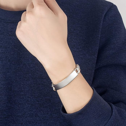 Men 925 Sterling Silver Solid Miami Cuban Link Chain Bracelet 12MM Rectangular Card Bangles 7 "7.5" 8 "8.5" 9 "9.5" 10" Thick Big Curb Cuban Chain Jewelry Gift