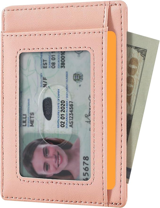 Travelambo Slim Wallet Front Pocket Minimalist Leather RFID Blocking Medium Size