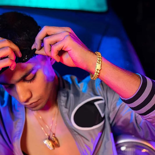 Stainless Steel Bracelets for Men,Cuban Link Mens Bracelet Silver/Black/Gold Plated Classic Chain Wrist Bracelets Jewelry Gifts for Dad Husband 5/7/9/12MM Width,7.5"/8.3"/9" Length with Gift Box