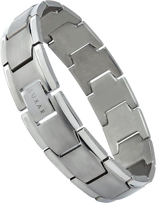 LUXAR Men's Titanium Link Bracelet | Solid Titanium Adjustable Bracelet Designed for Men | Explore The World of Luxar